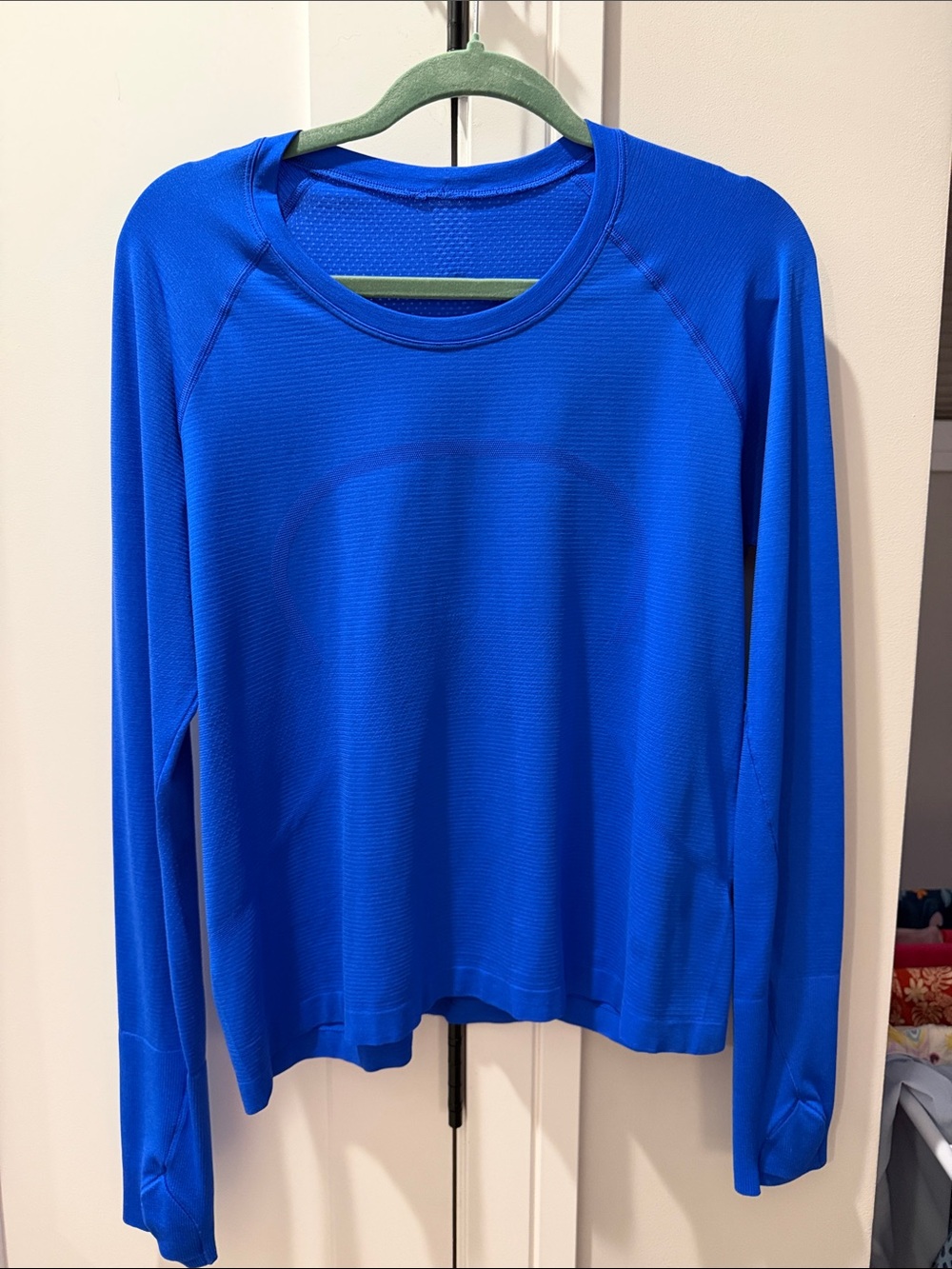 Lululemon Swiftly Tech Long Sleeve Shirt 2.0 *Race Blazer Blue Tone Sz 14 - Picture 3 of 6